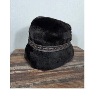 Vintage Union Made Brown Faux Fur Men's Fedora Size Medium